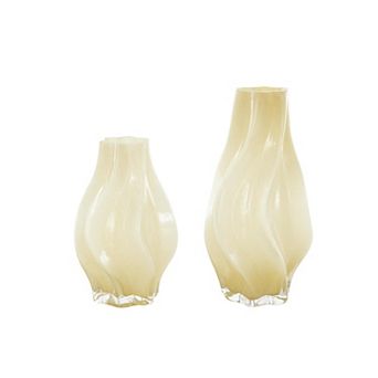 Stella & Eve Glass Wavy Decorative Vase Set of 2