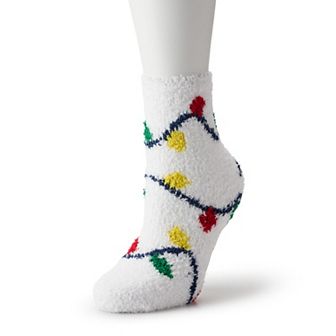 Women's SHINE Christmas Lights Crew Socks