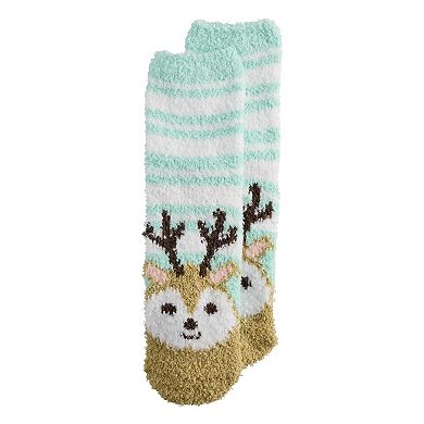 Women's SHINE Fall Deer Cozy Crew Socks