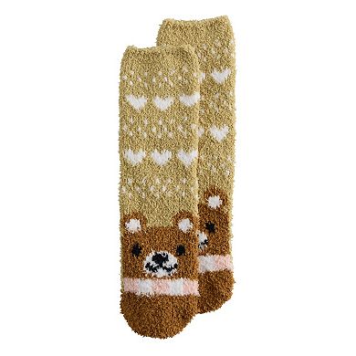 Women's SHINE Cozy Bear Fairisle Crew Socks