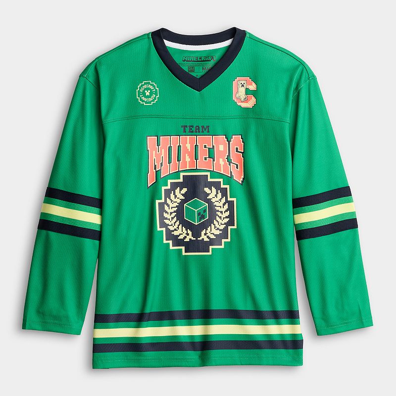 Boys 8-20 Minecraft Team Miners Graphic Hockey Jersey