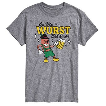 Big & Tall On My Wurst Behavior Oktoberfest Graphic Tee