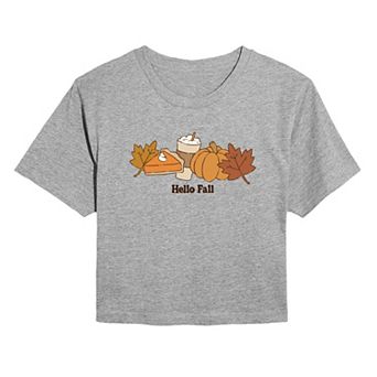 Juniors' Hello Fall Cropped Tee