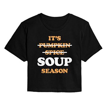 Juniors' It's Soup Season Cropped Tee