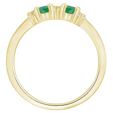 Alyson Layne 10k Gold 1/6 Carat T.W. Lab Grown Diamond & Oval Gemstone 2-Stone Ring