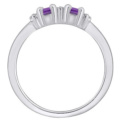 Alyson Layne 10k White Gold Lab Grown Diamond & Gemstone 2-Stone Ring