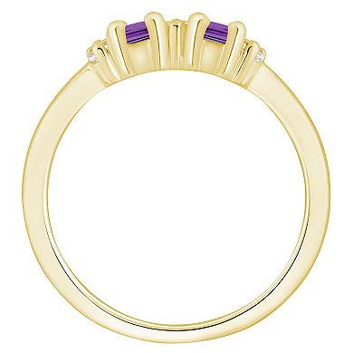 Alyson Layne 10k Yellow Gold Lab Grown Diamond Gemstone 2-Stone Ring