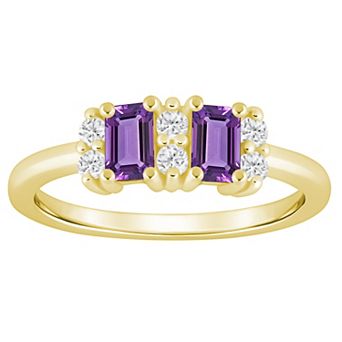 Alyson Layne 10k Gold 1/6 Carat T.W. Lab Grown Diamond & Gemstone 2-Stone Ring