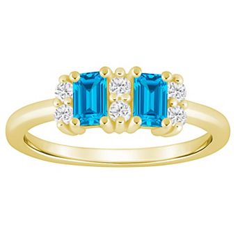 Alyson Layne 10k Gold 1/6 Carat T.W. Lab Grown Diamond & Gemstone 2-Stone Ring