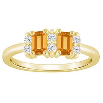 Alyson Layne 10k Gold 1/6 Carat T.W. Lab Grown Diamond & Gemstone 2-Stone Ring