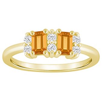 Alyson Layne 10k Gold 1/6 Carat T.W. Lab Grown Diamond & Gemstone 2-Stone Ring