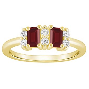 Alyson Layne 10k Gold 1/6 Carat T.W. Lab Grown Diamond & Gemstone 2-Stone Ring