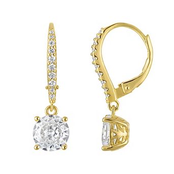 Designs by Gioelli Gold Tone Sterling Silver Cubic Zirconia Drop Earrings