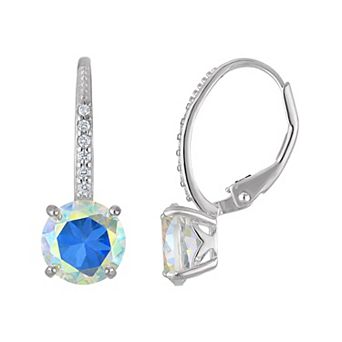 Designs by Gioelli Sterling Silver Aurora Borealis Cubic Zirconia Earrings