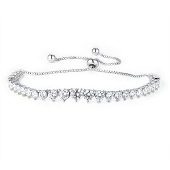 Designs by Gioelli Sterling Silver Cubic Zirconia Bolo Bracelet