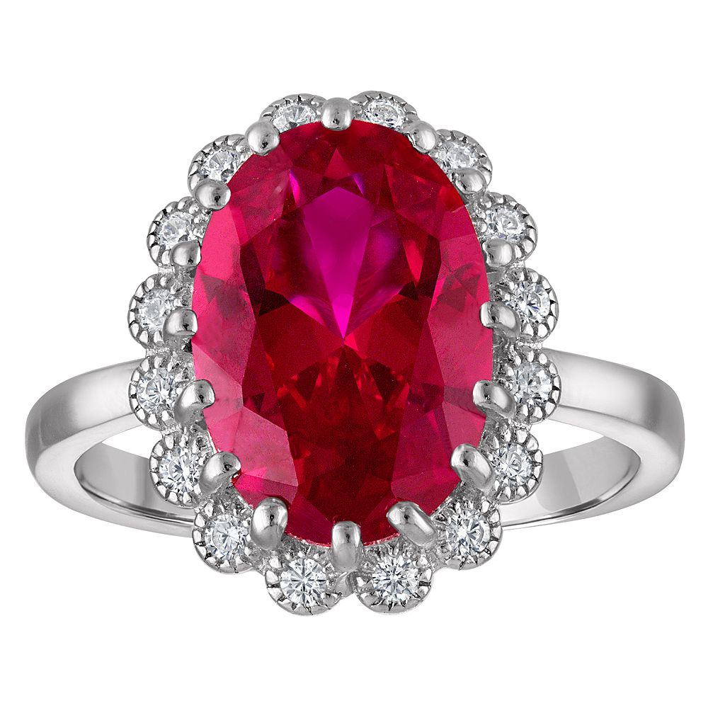 Designs by Gioelli Sterling Silver Lab Created Ruby Ring