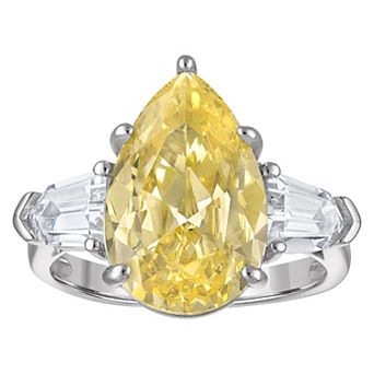 Designs by Gioelli Sterling Silver Canary Cubic Zirconia Ring
