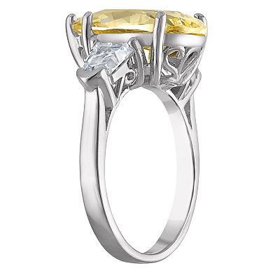 Designs by Gioelli Sterling Silver Canary Cubic Zirconia Ring