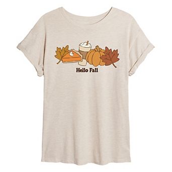 Juniors' Hello Fall Oversized Tee