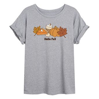 Juniors' Hello Fall Oversized Tee