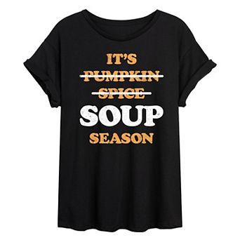 Juniors' It's Soup Season Oversized Tee