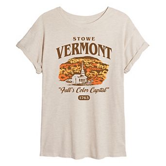 Juniors' Stowe Vermont Oversized Tee