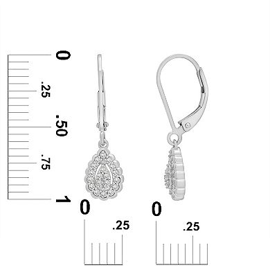 Womens 1/4 Carat T.W. Diamond Dangle Earrings