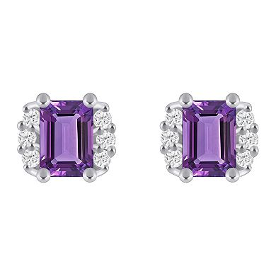 Alyson Layne 10k White Gold 1/6 Carat T.W. Lab Grown Diamond Gemstone Stud Earrings