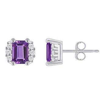 Alyson Layne 10k White Gold 1/6 Carat T.W. Lab Grown Diamond Gemstone Stud Earrings