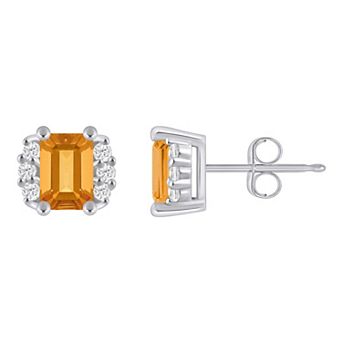 Alyson Layne 10k White Gold 1/6 Carat T.W. Lab Grown Diamond Gemstone Stud Earrings