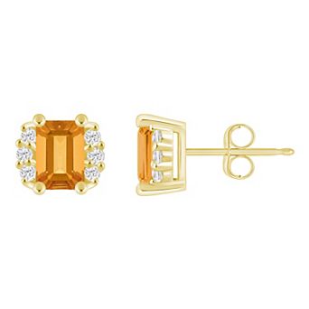Alyson Layne 10k Gold 1/6 Carat T.W. Lab Grown Diamond Gemstone Stud Earrings