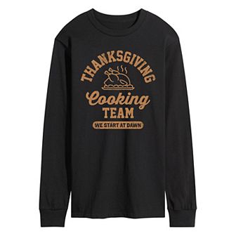 Men's Thanksgiving Cooking Team Long Sleeve Graphic Tee