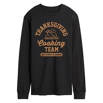 Men's Thanksgiving Cooking Team Long Sleeve Graphic Tee