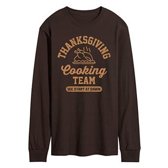 Men's Thanksgiving Cooking Team Long Sleeve Graphic Tee