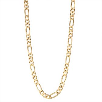 Jordan Blue Gold Over Silver Figaro Necklace