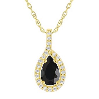 Alyson Layne 10k Gold Pear Shape 1/5 Carat T.W. Lab-Grown Diamond Pear Halo Pendant Necklace