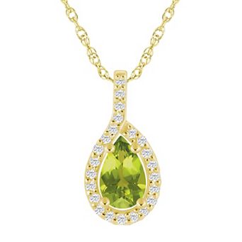 Alyson Layne 10k Gold Pear Shape 1/5 Carat T.W. Lab-Grown Diamond Pear Halo Pendant Necklace