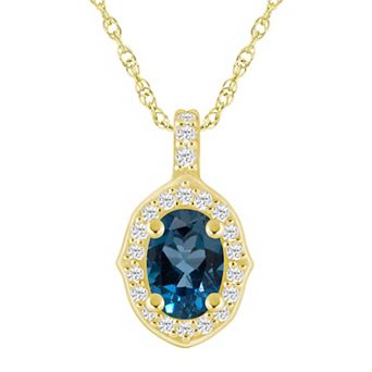 Alyson Layne 10k Yellow Gold Oval Shape 1/5 Carat T.W. Lab-Grown Diamond Halo Pendant Necklace