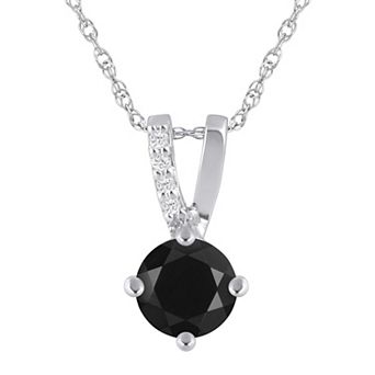 Alyson Layne 10k White Gold Round Shape Lab-Grown Diamond Accent Pendant Necklace