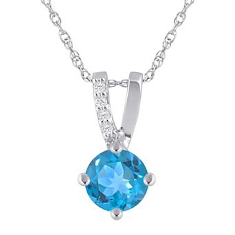 Alyson Layne 10k White Gold Round Shape Lab-Grown Diamond Accent Pendant Necklace