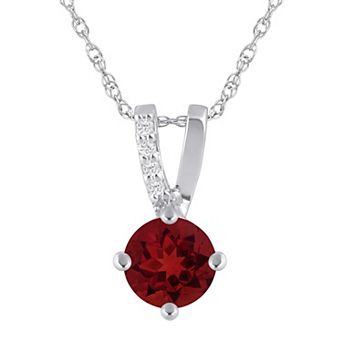 Alyson Layne 10k White Gold Round Shape Lab-Grown Diamond Accent Pendant Necklace