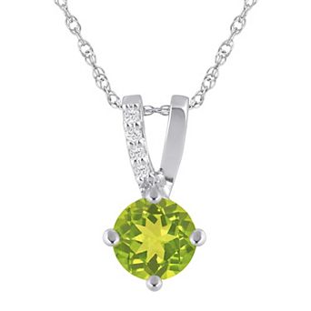 Alyson Layne 10k White Gold Round Shape Lab-Grown Diamond Accent Pendant Necklace