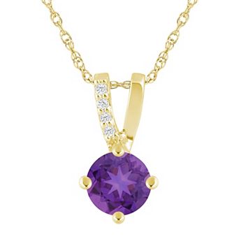 Alyson Layne 10k Yellow Gold Round Shape Lab-Grown Diamond Accent Pendant Necklace