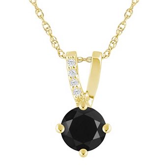 Alyson Layne 10k Yellow Gold Round Shape Lab-Grown Diamond Accent Pendant Necklace