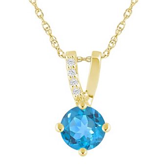 Alyson Layne 10k Yellow Gold Round Shape Lab-Grown Diamond Accent Pendant Necklace