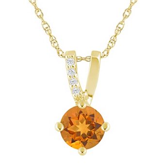 Alyson Layne 10k Yellow Gold Round Shape Lab-Grown Diamond Accent Pendant Necklace