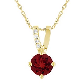 Alyson Layne 10k Yellow Gold Round Shape Lab-Grown Diamond Accent Pendant Necklace