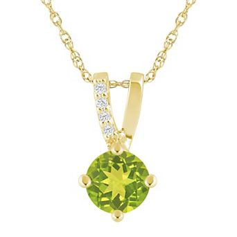Alyson Layne 10k Yellow Gold Round Shape Lab-Grown Diamond Accent Pendant Necklace