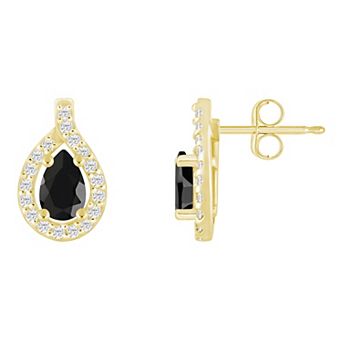 Alyson Layne 10k Gold Pear Shape 1/4 Carat T.W. Lab-Grown Diamond Halo Stud Earrings