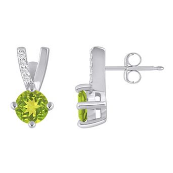 Alyson Layne 10k White Gold Round Shape Lab-Grown Diamond Accent Stud Earrings